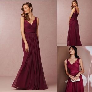 Burgundy fleur dress by BHLDN